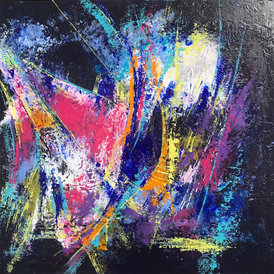 image8 peinture abstraite plusieurs coloris sur fond noir